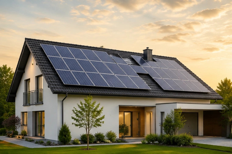 Close detail of a solar module surface